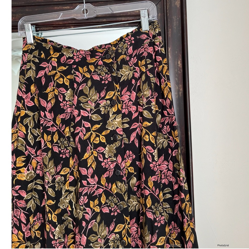 Vintage Sag Harbor Floral Print Midi Skirt Size Medium - Picture 2 of 7